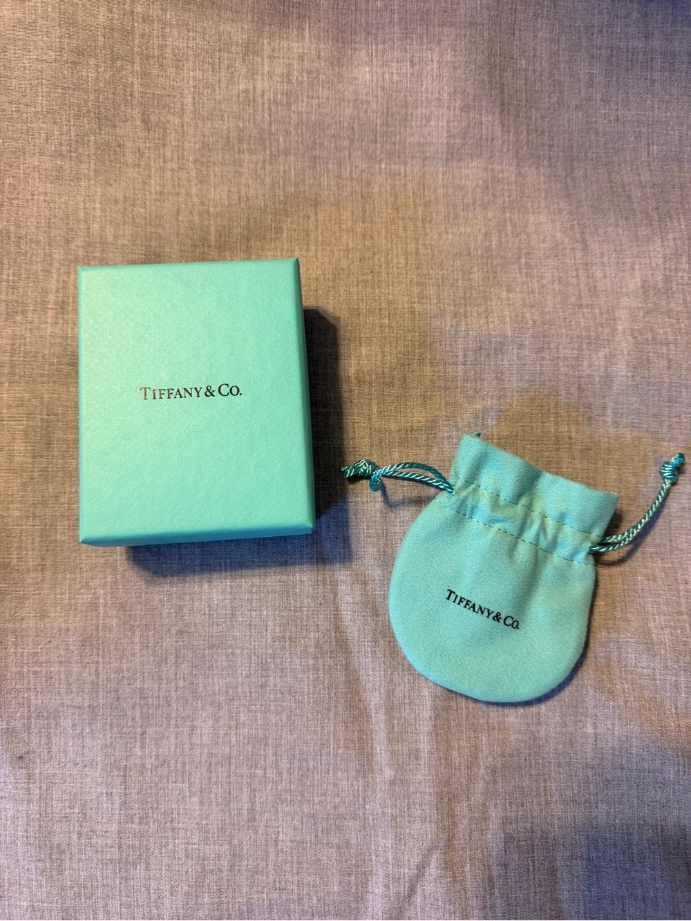 Tiffany & Co. Robin's Egg Blue Box and Drawstring Pouch